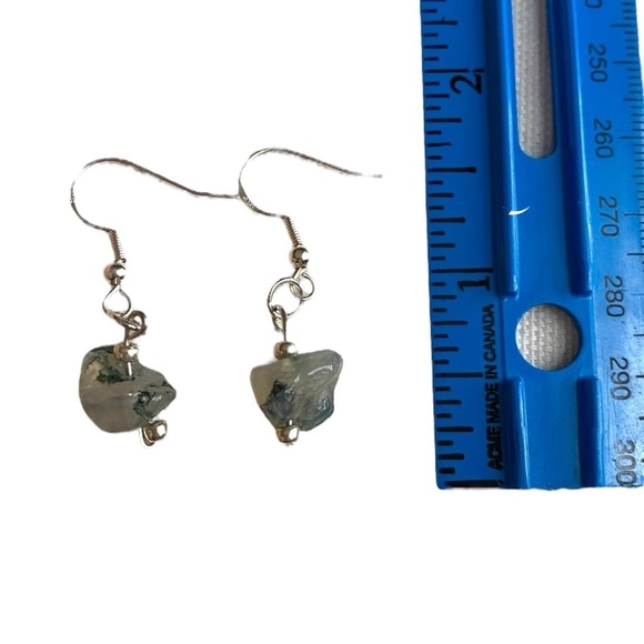 Moss Agate earrings - Picture 2 of 2